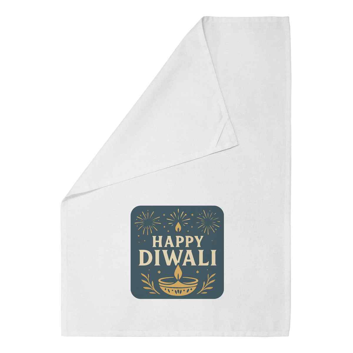 'Happy Diwali Celebration' Cotton Tea Towel / Dish Cloth (TW055387)