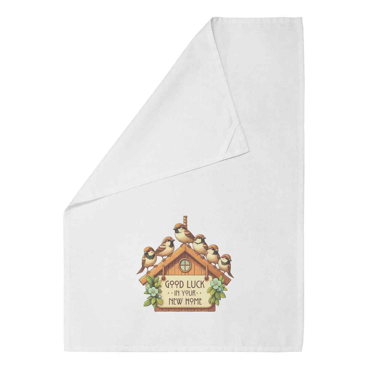 'Good Luck New Home' Cotton Tea Towel / Dish Cloth (TW056006)