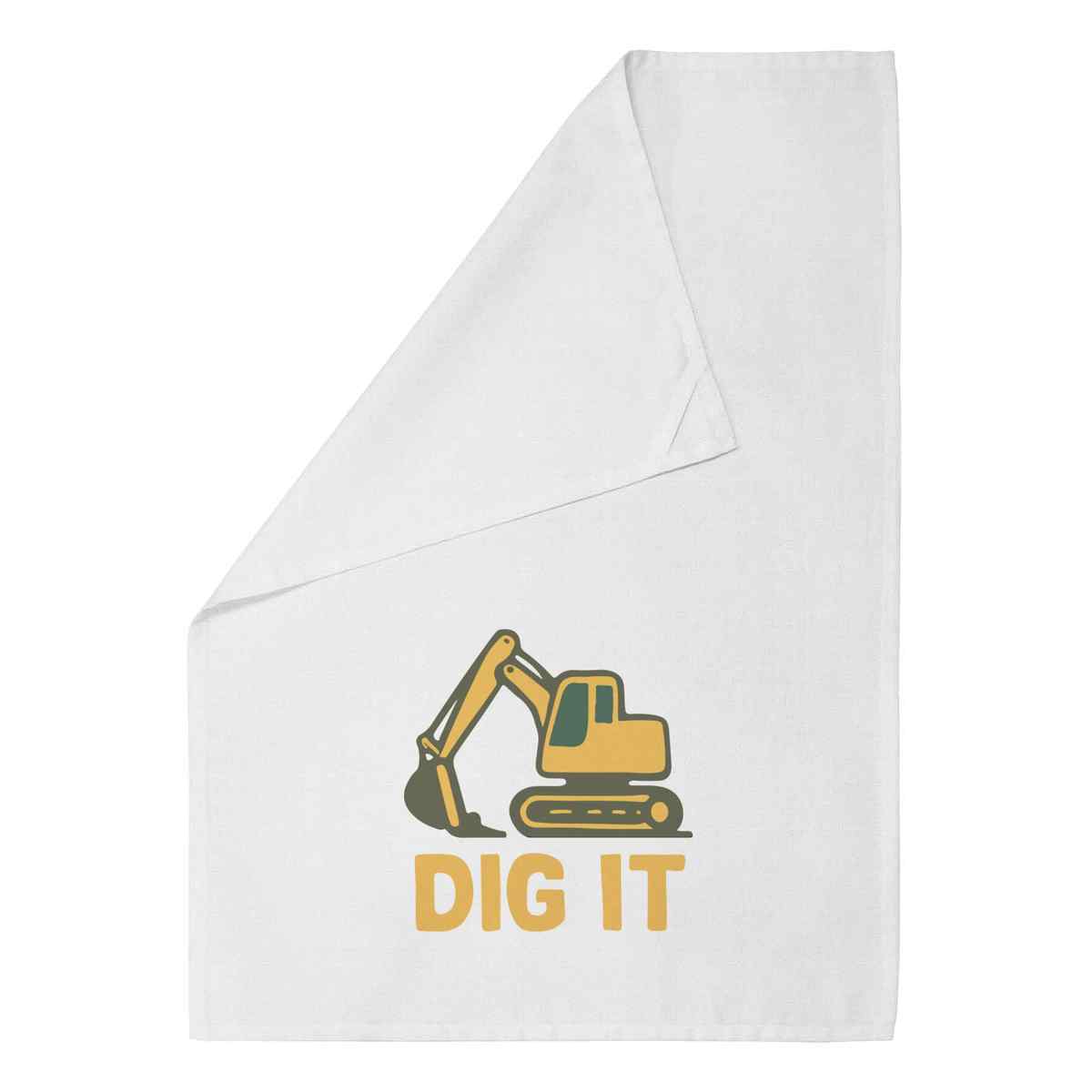 'Excavation Machine Design' Cotton Tea Towel / Dish Cloth (TW056381)