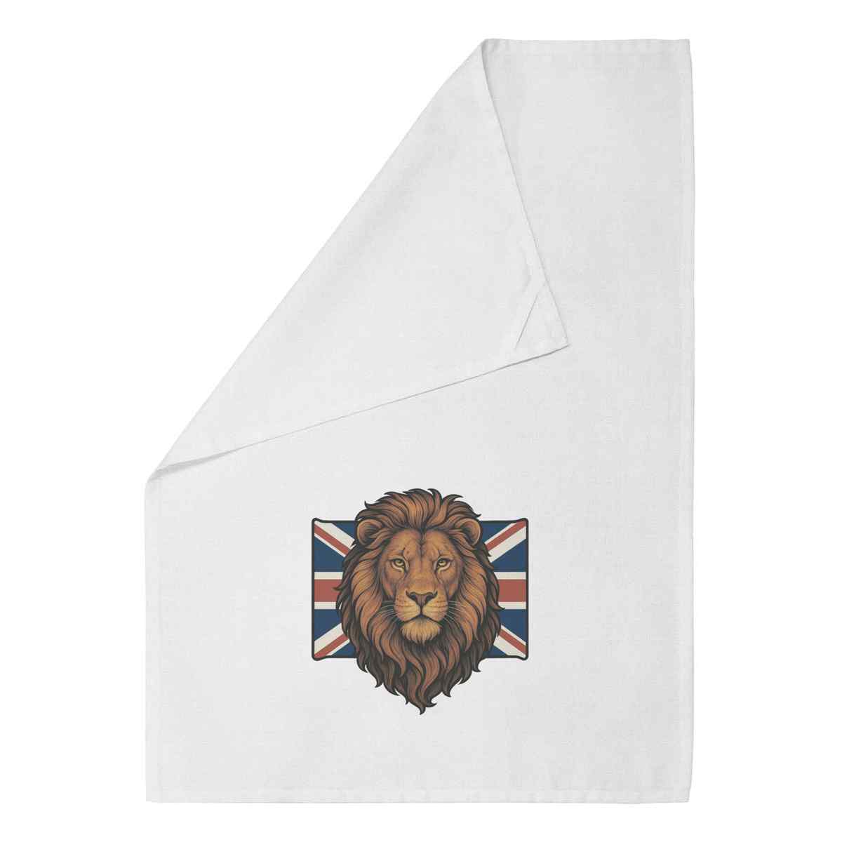 'Lion with Union Jack Portrait ' Cotton Tea Towel / Dish Cloth (TW057069)