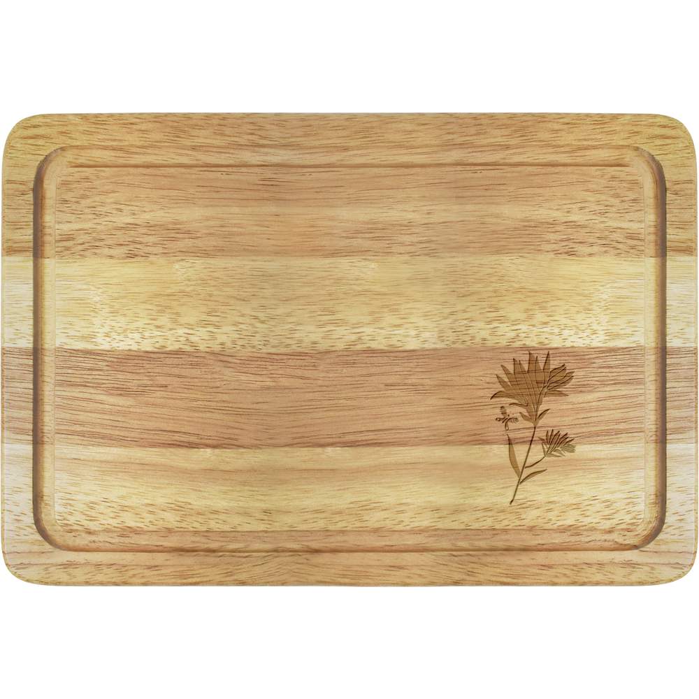 'Flower and Butterfly' Wooden Chopping / Cutting Board (WB00090825)