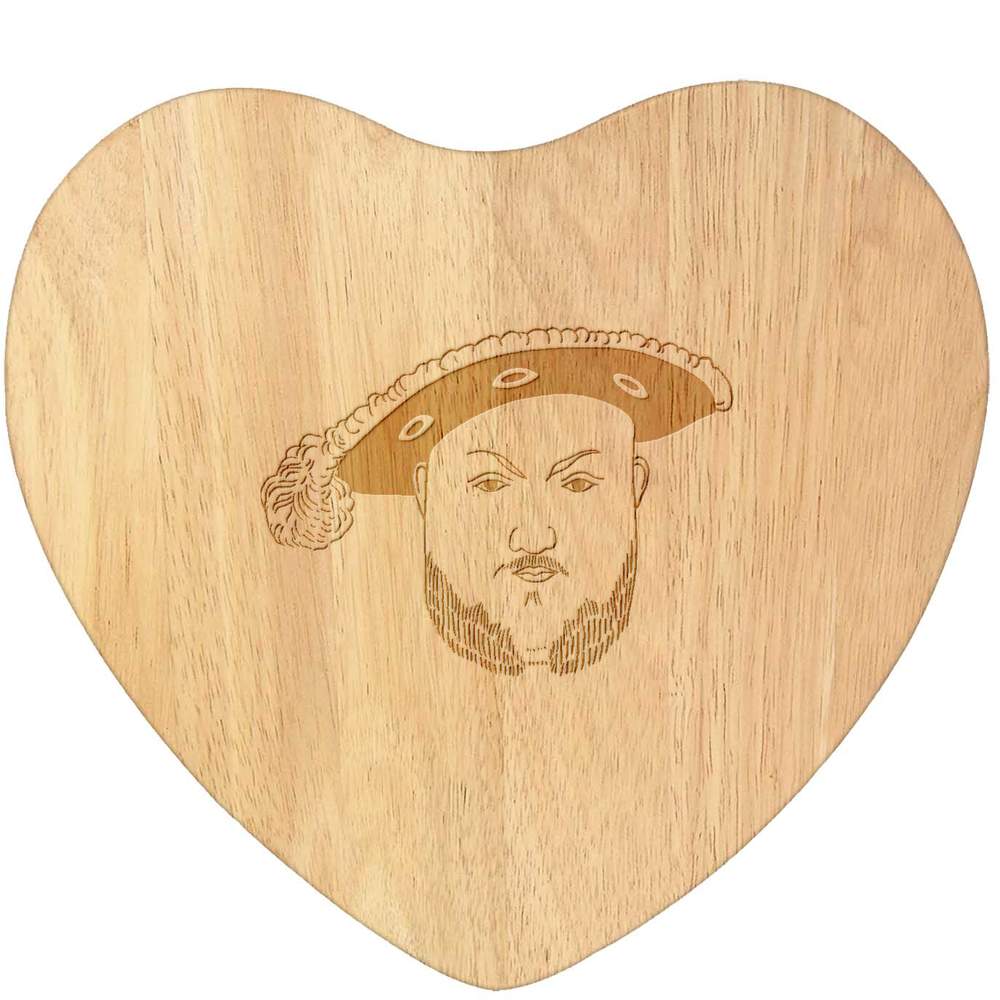 'Henry 8th Head' Wooden Heart Shaped Chopping / Cutting Board - Serving Board for Kitchens, Cheese and Gifts (WB00047260)