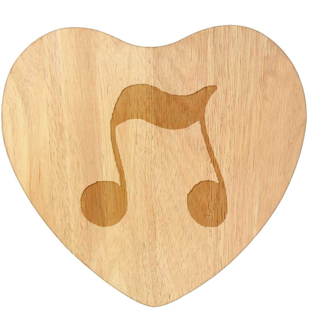 'Music Note' Wooden Heart Shaped Chopping  / Cutting Board (WB00047821)