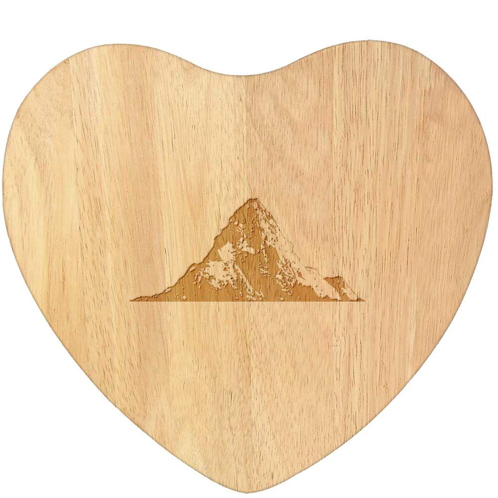 'Mount Everest Peak' Wooden Heart Shaped Chopping  / Cutting Board (WB00051121)