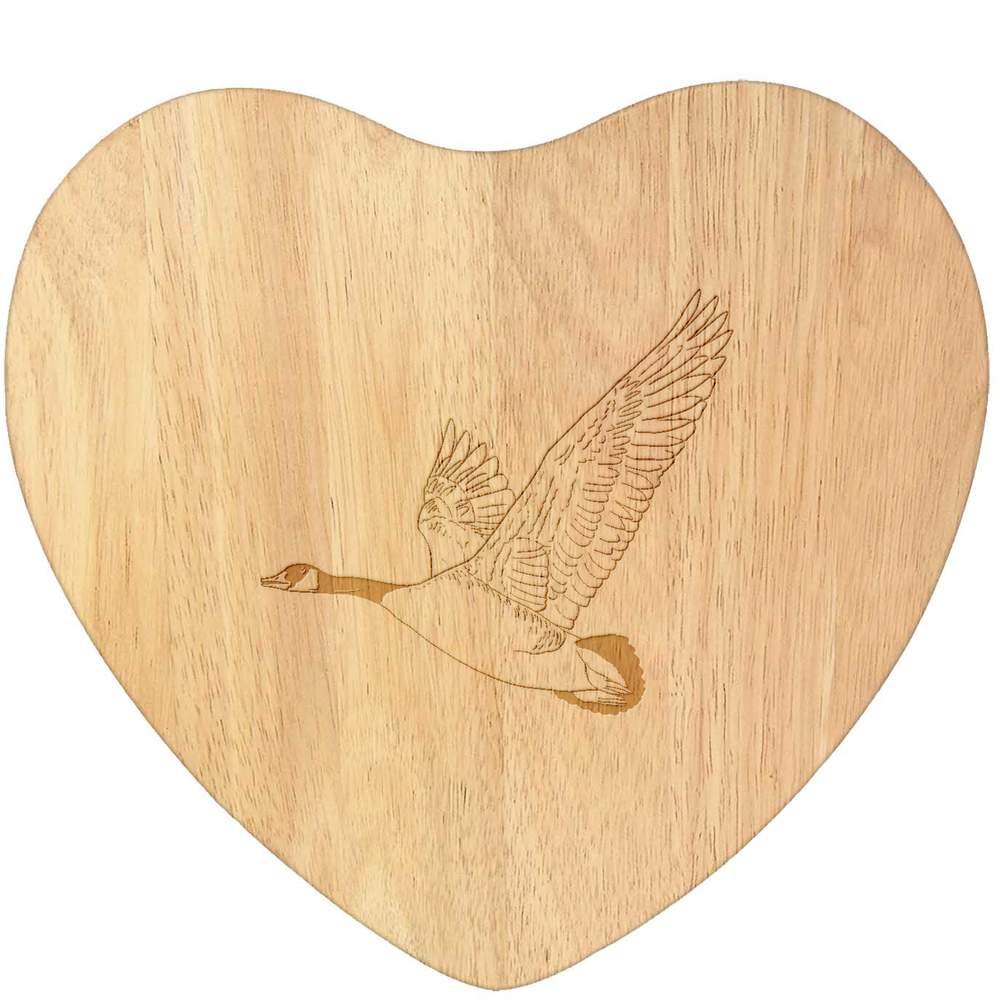 'Flying Goose' Wooden Heart Shaped Chopping  / Cutting Board (WB00053473)