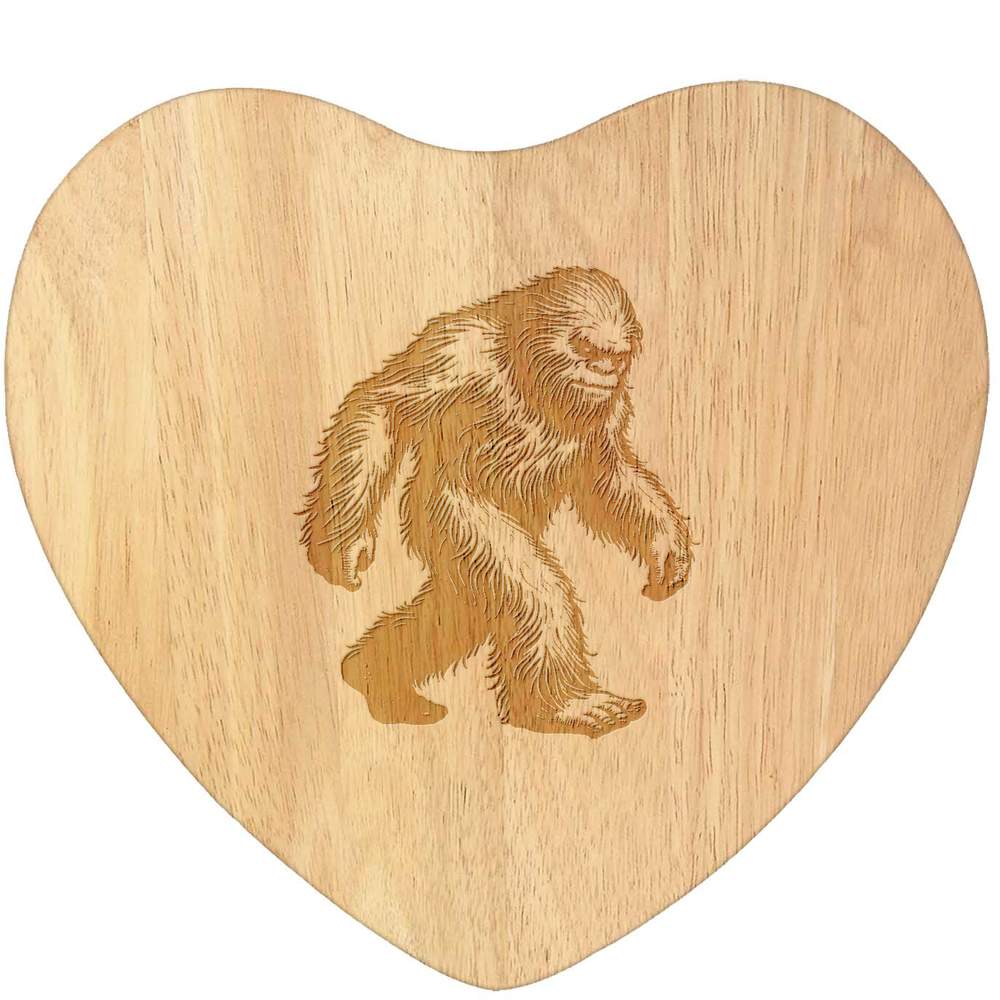'Sasquatch' Wooden Heart Shaped Chopping  / Cutting Board (WB00075474)