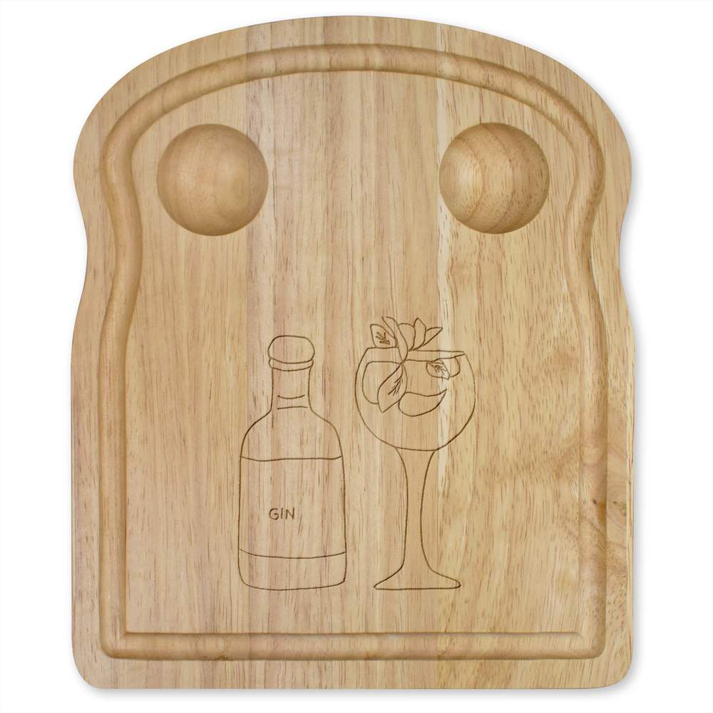 'Gin With Glass' Wooden Breakfast Board (WB00030858)