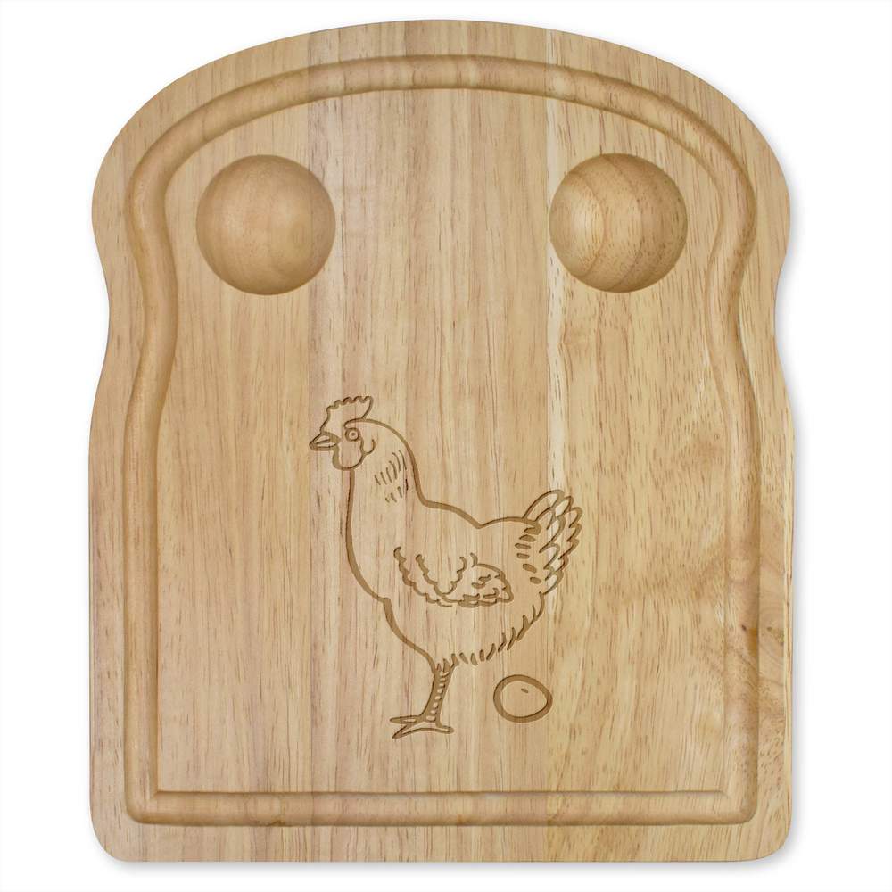 'Hen & Egg' Wooden Breakfast Board (WB00032587)