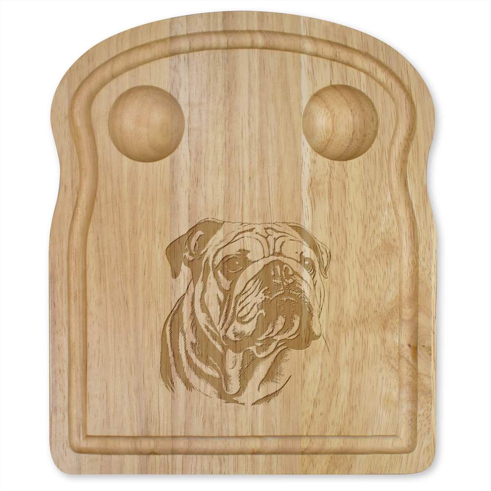 'Bulldog Portrait' Wooden Breakfast Board (WB00074309)