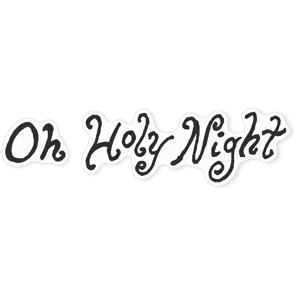 Large 460mm 'Oh Holy Night' Clear Static Window Cling Sticker / Decal (Black) (WC00025200)