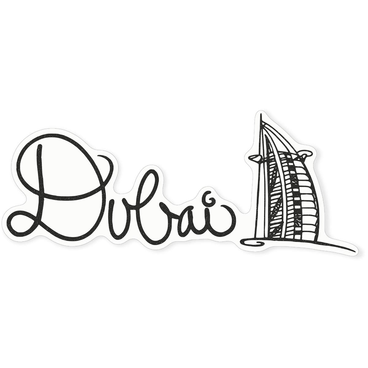 Large 460mm 'Dubai Text' Clear Static Window Cling Sticker / Decal (Black) (WC00026208)