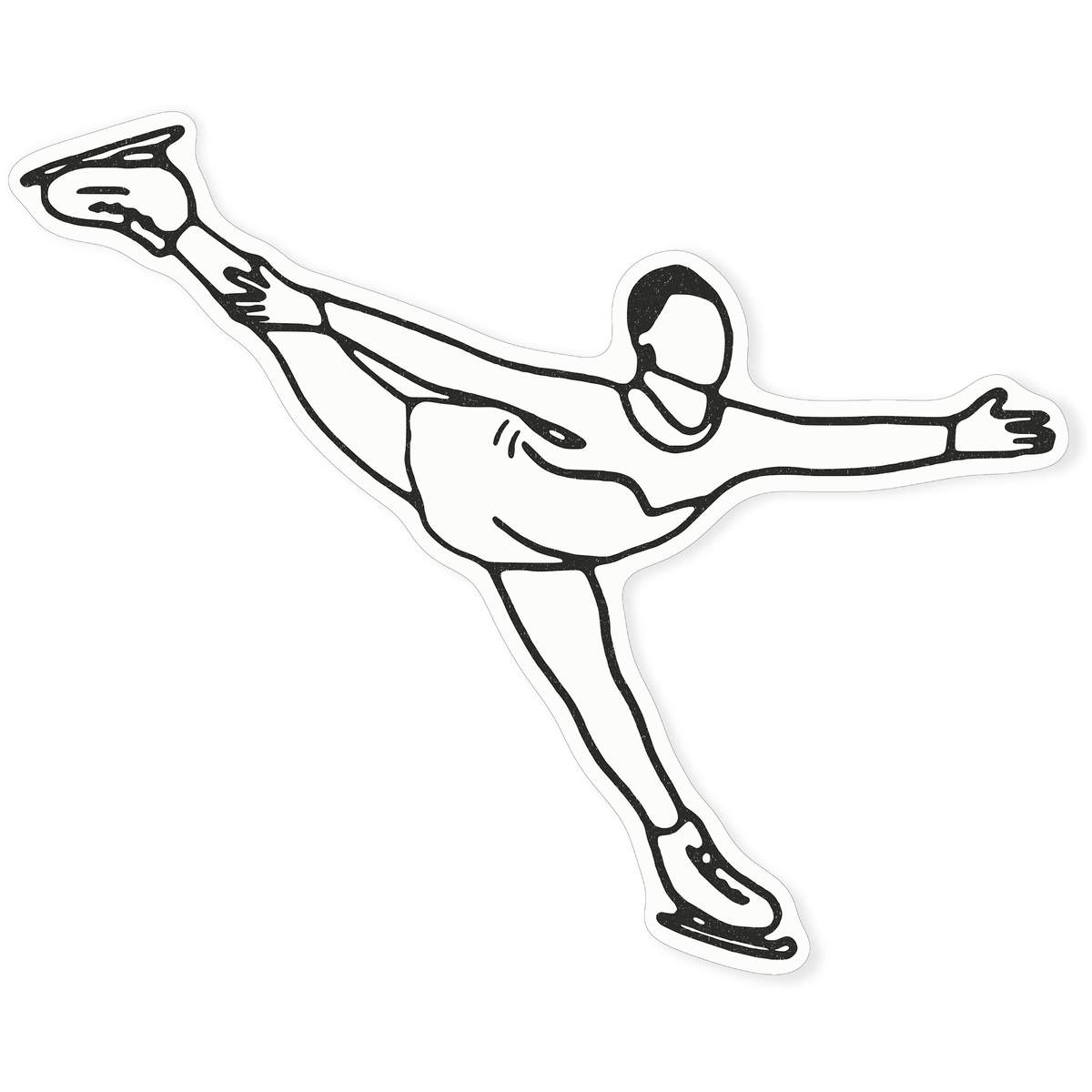 Large 460mm 'Figure Skater' Clear Static Window Cling Sticker / Decal (Black) (WC00037212)