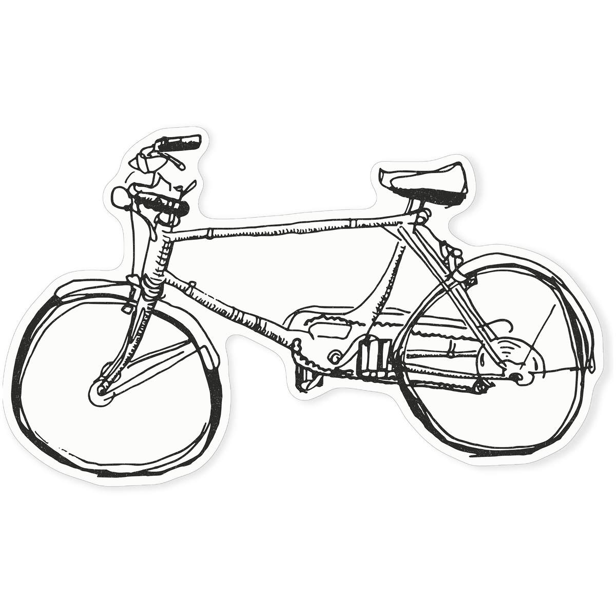 'Bicycle' Static Window Cling - Black, 46cm - Reusable Removable Static Cling Decal for Mirrors, Glass Doors and Cars (WC00042564)