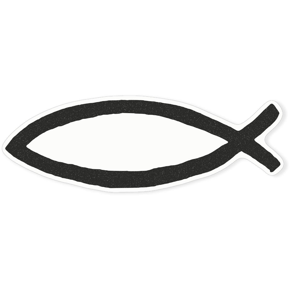 Large 460mm 'Christian Fish' Clear Static Window Cling Sticker / Decal (Black) (WC00047850)