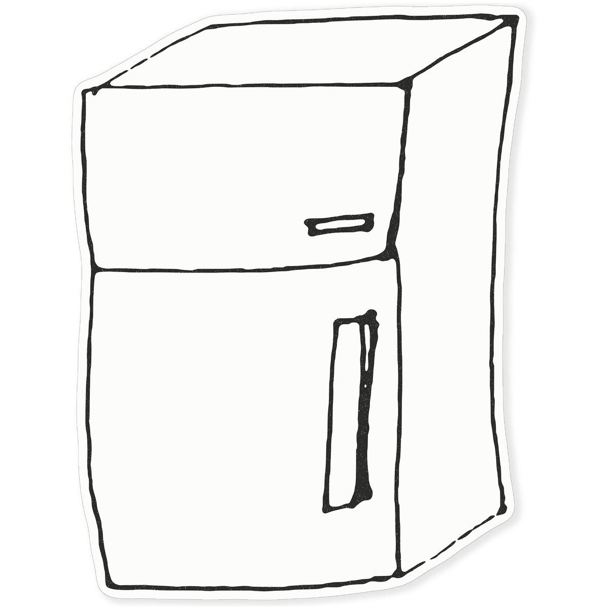 'Fridge Freezer' Static Window Cling - Black, 46cm - Reusable Removable Static Cling Decal for Mirrors, Glass Doors and Cars (WC00063564)
