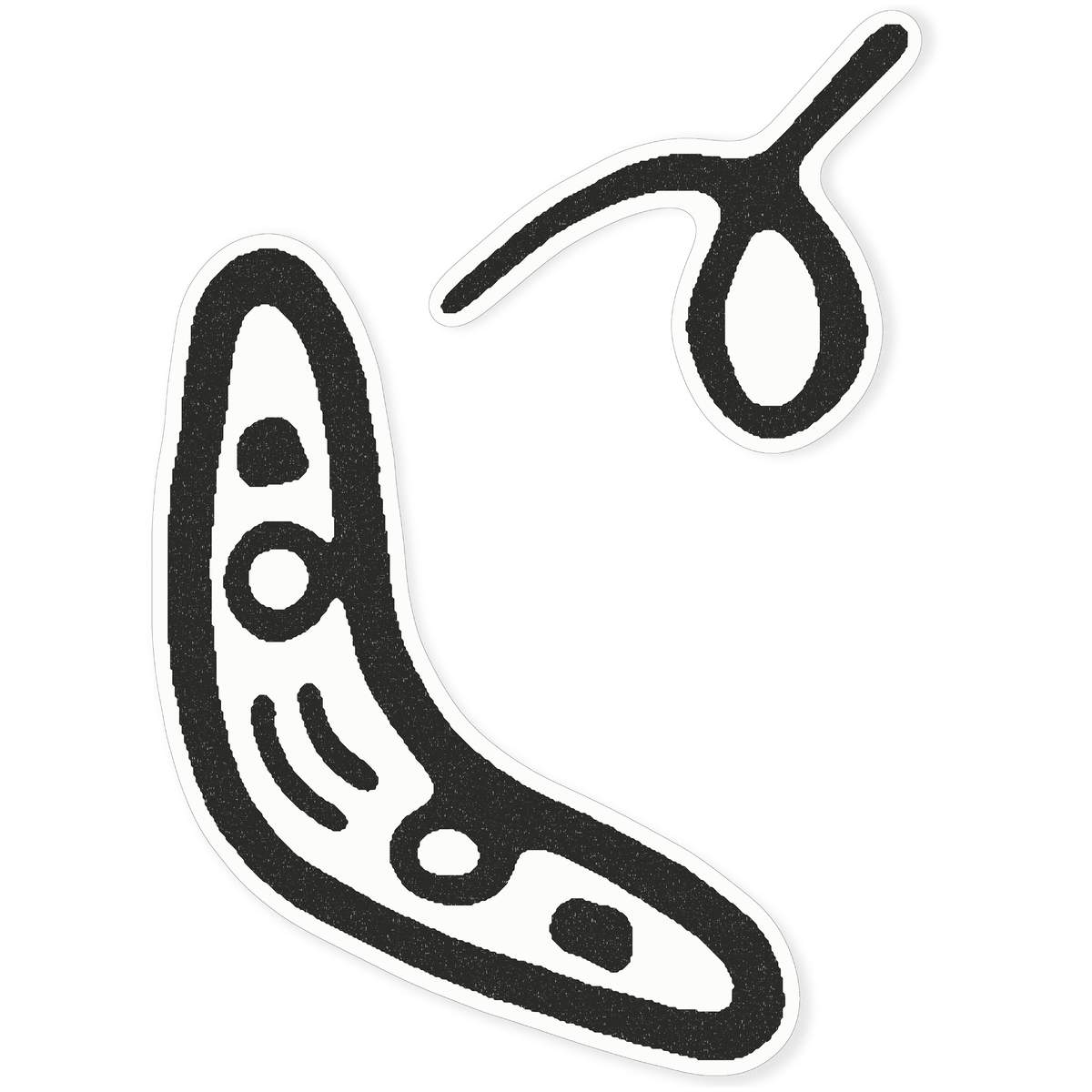 Large 460mm 'Flying Boomerang' Clear Static Window Cling Sticker / Decal (Black) (WC00078792)