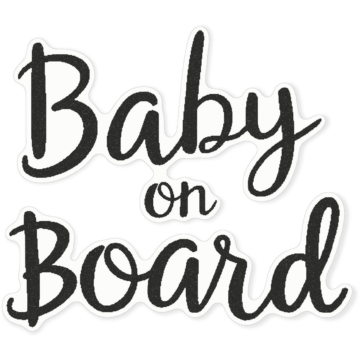 Large 460mm 'Baby On Board' Clear Static Window Cling Sticker / Decal (Black) (WC00118529)
