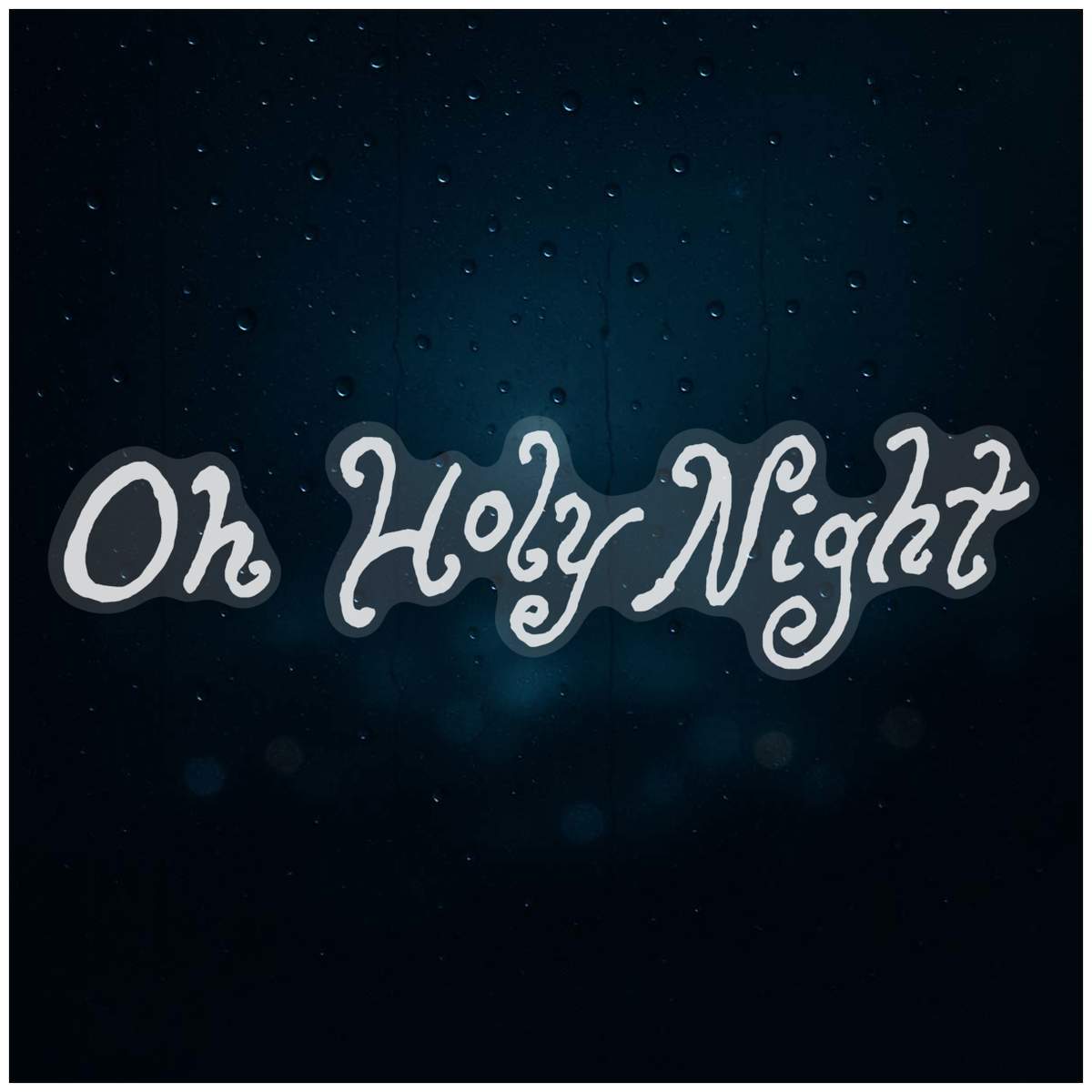'Oh Holy Night' Static Window Cling - White, 46cm - Reusable Removable Static Cling Decal for Mirrors, Glass Doors and Cars (WC00025197)