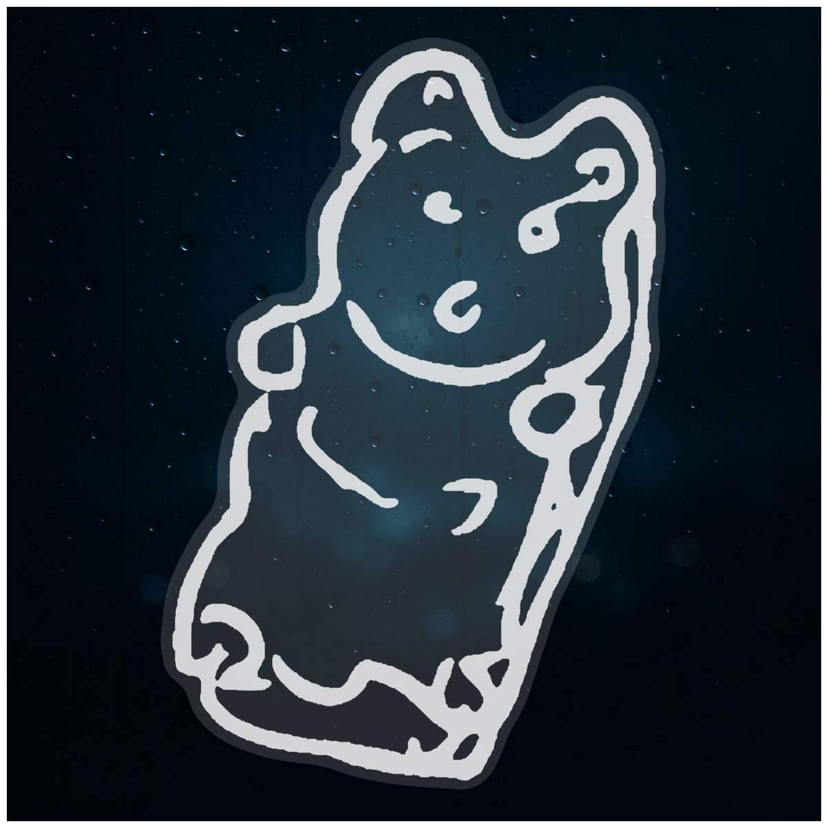 Large 460mm 'Gummy Bear' Clear Static Window Cling Sticker / Decal (White) (WC00026397)