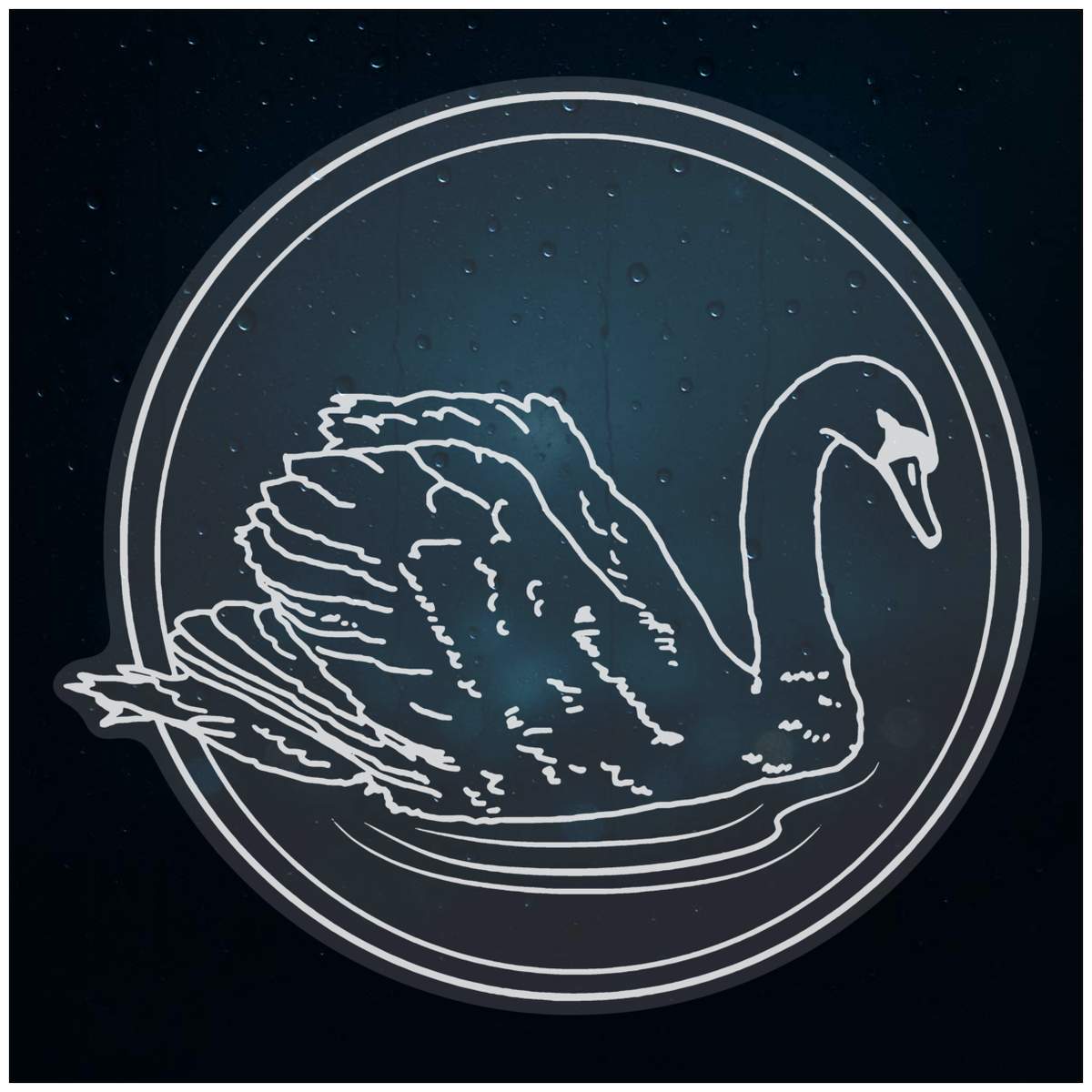 Large 460mm 'Graceful Swan' Clear Static Window Cling Sticker / Decal (White) (WC00030207)