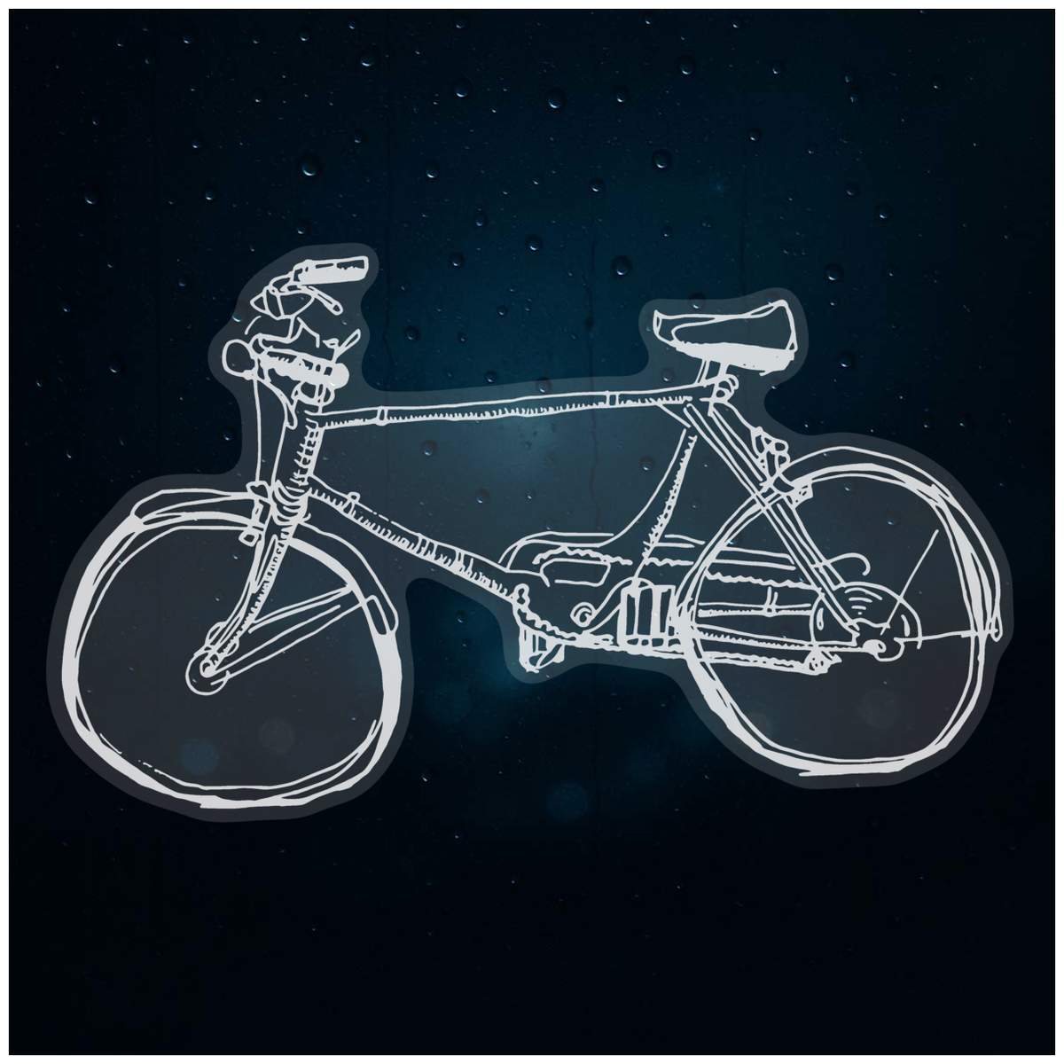 'Bicycle' Static Window Cling - White, 46cm - Reusable Removable Static Cling Decal for Mirrors, Glass Doors and Cars (WC00042561)
