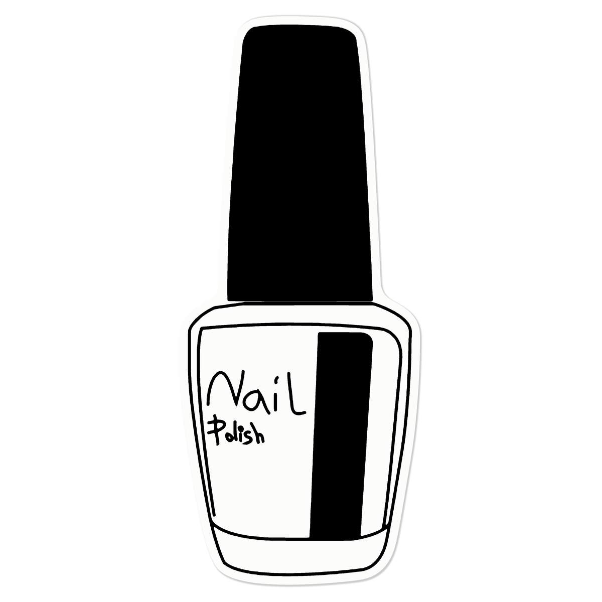 Medium 210mm 'Nail Polish' Clear Static Window Cling Sticker / Decal (Black) (WC00017099)