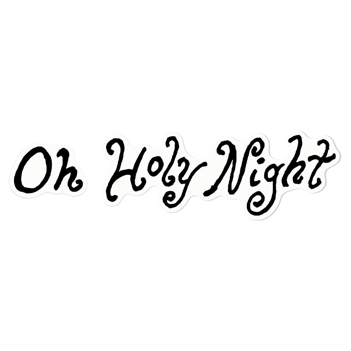 Medium 210mm 'Oh Holy Night' Clear Static Window Cling Sticker / Decal (Black) (WC00025199)