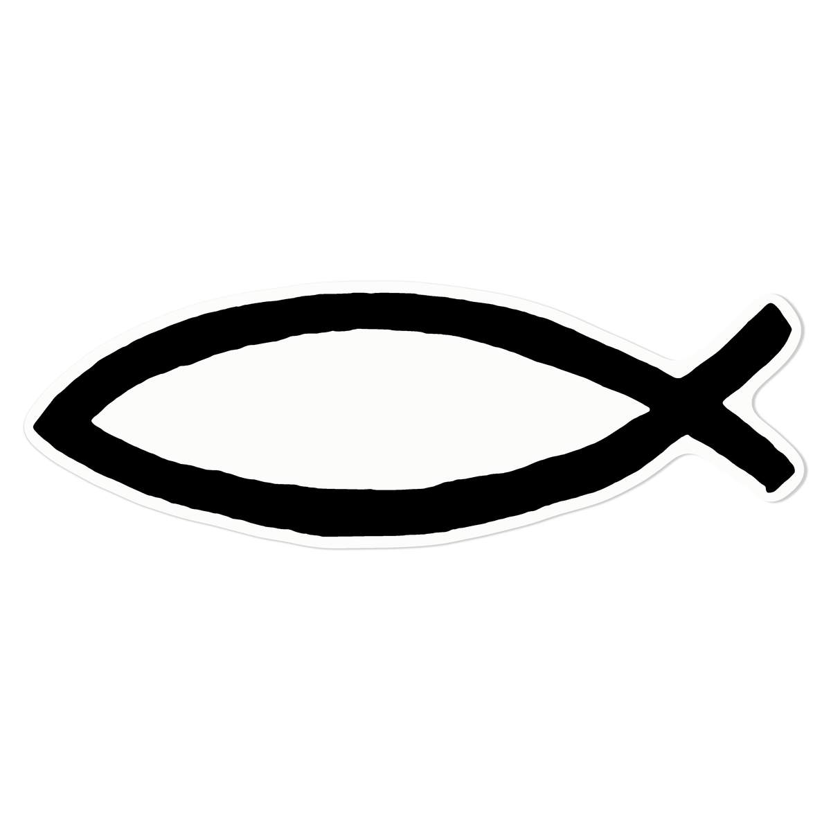 Medium 210mm 'Christian Fish' Clear Static Window Cling Sticker / Decal (Black) (WC00047849)