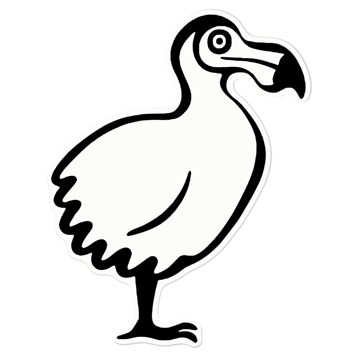 Medium 210mm 'Dodo Bird' Clear Static Window Cling Sticker / Decal (Black) (WC00052481)