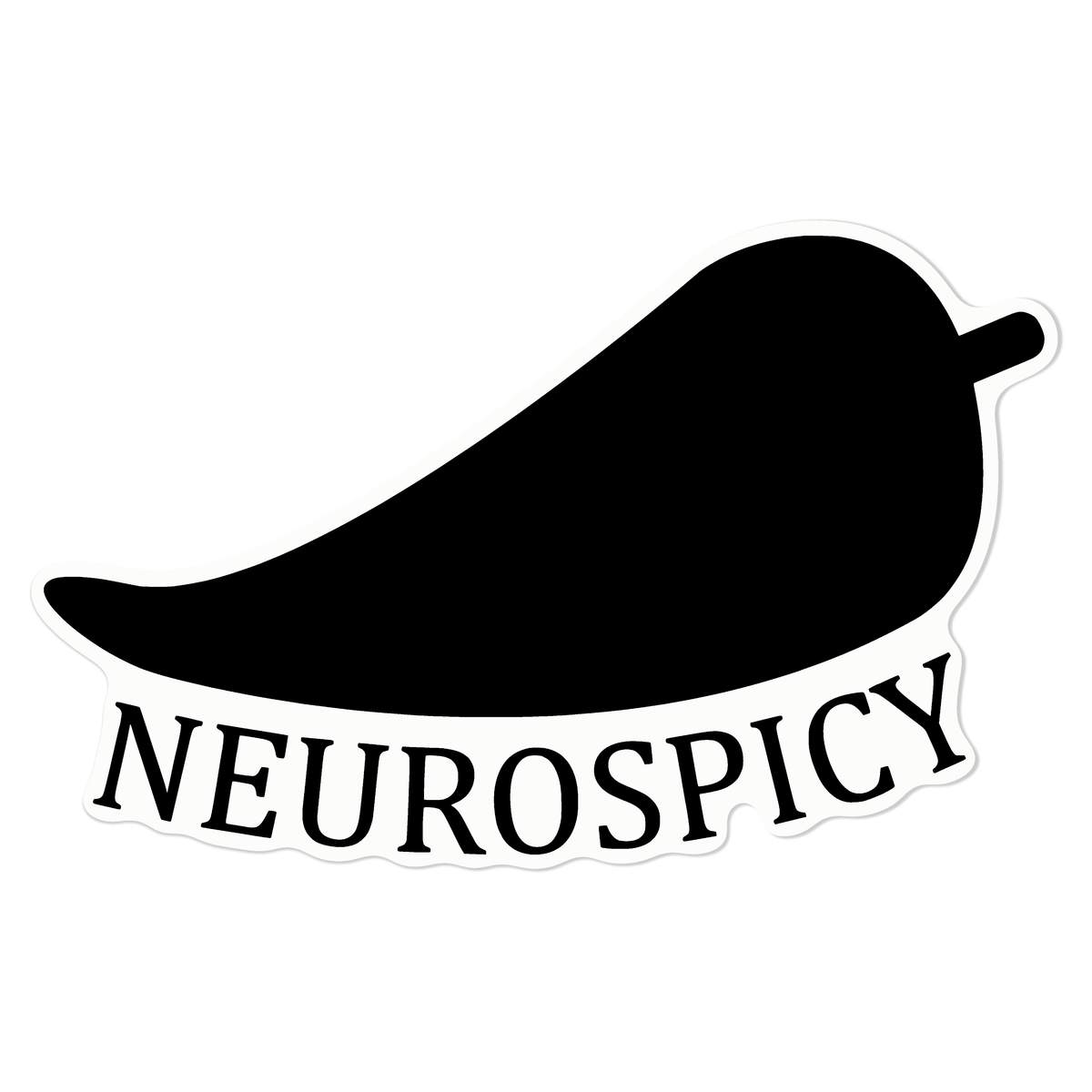 Medium 210mm 'Neurospicy Chili' Clear Static Window Cling Sticker / Decal (Black) (WC00117982)