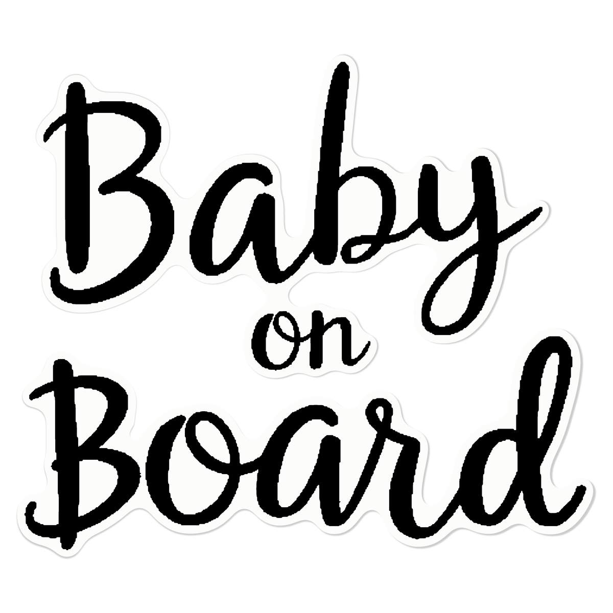Medium 210mm 'Baby On Board' Clear Static Window Cling Sticker / Decal (Black) (WC00118528)