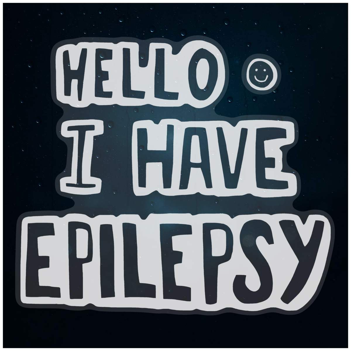 'Epilepsy Greeting' Static Window Cling - White, 21cm - Reusable Removable Static Cling Decal for Mirrors, Glass Doors and Cars (WC00027176)