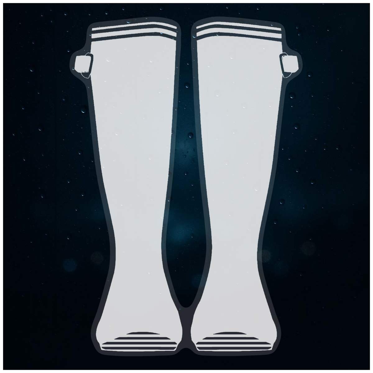'Rubber Boots' Static Window Cling - White, 21cm - Reusable Removable Static Cling Decal for Mirrors, Glass Doors and Cars (WC00086863)