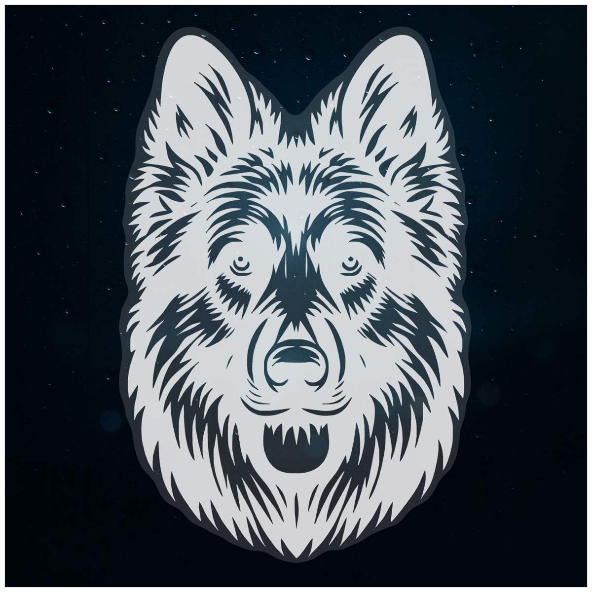 'German Shepherd Dog' Static Window Cling - White, 21cm - Reusable Removable Static Cling Decal for Mirrors, Glass Doors and Cars (WC00109273)