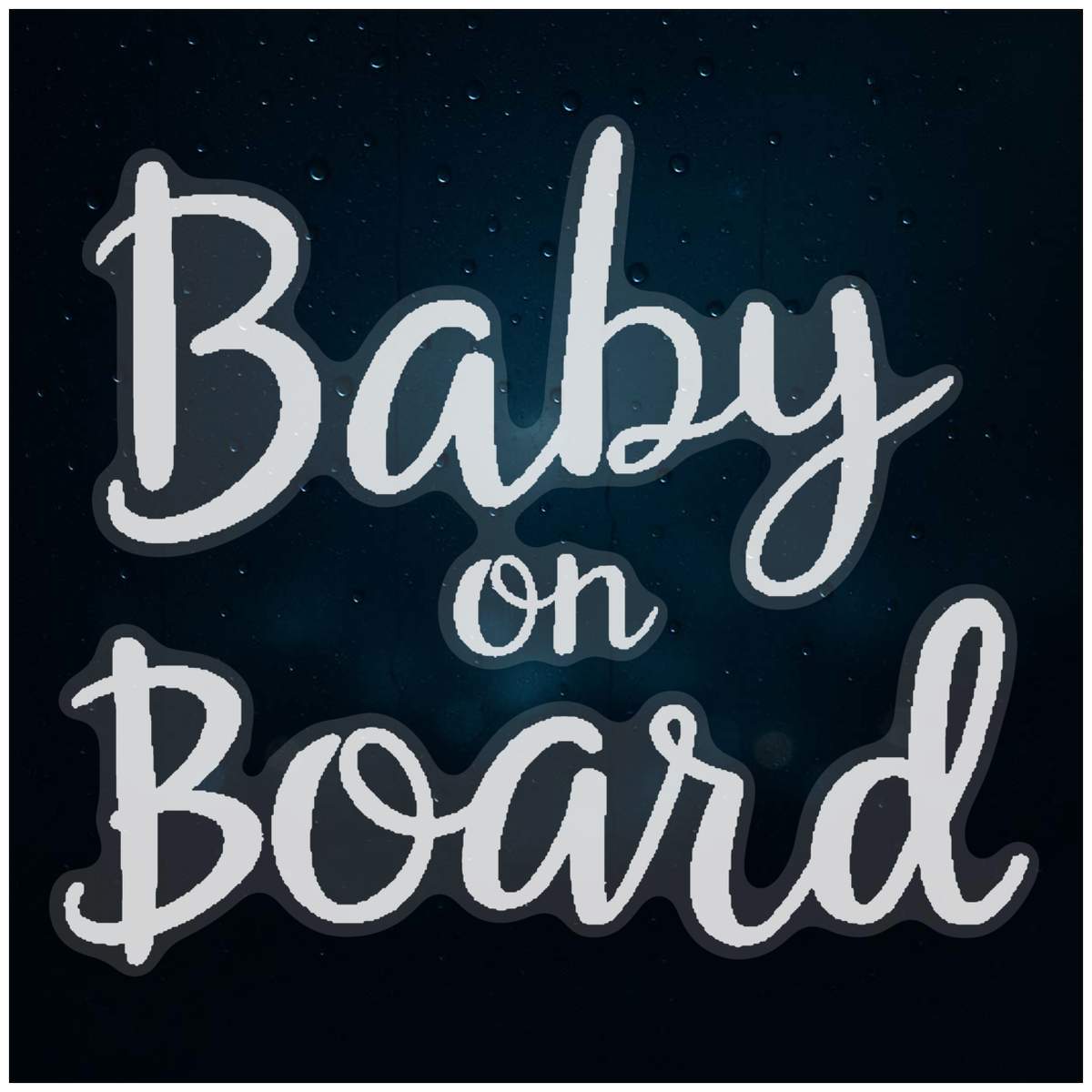 Medium 210mm 'Baby On Board' Clear Static Window Cling Sticker / Decal (White) (WC00118525)