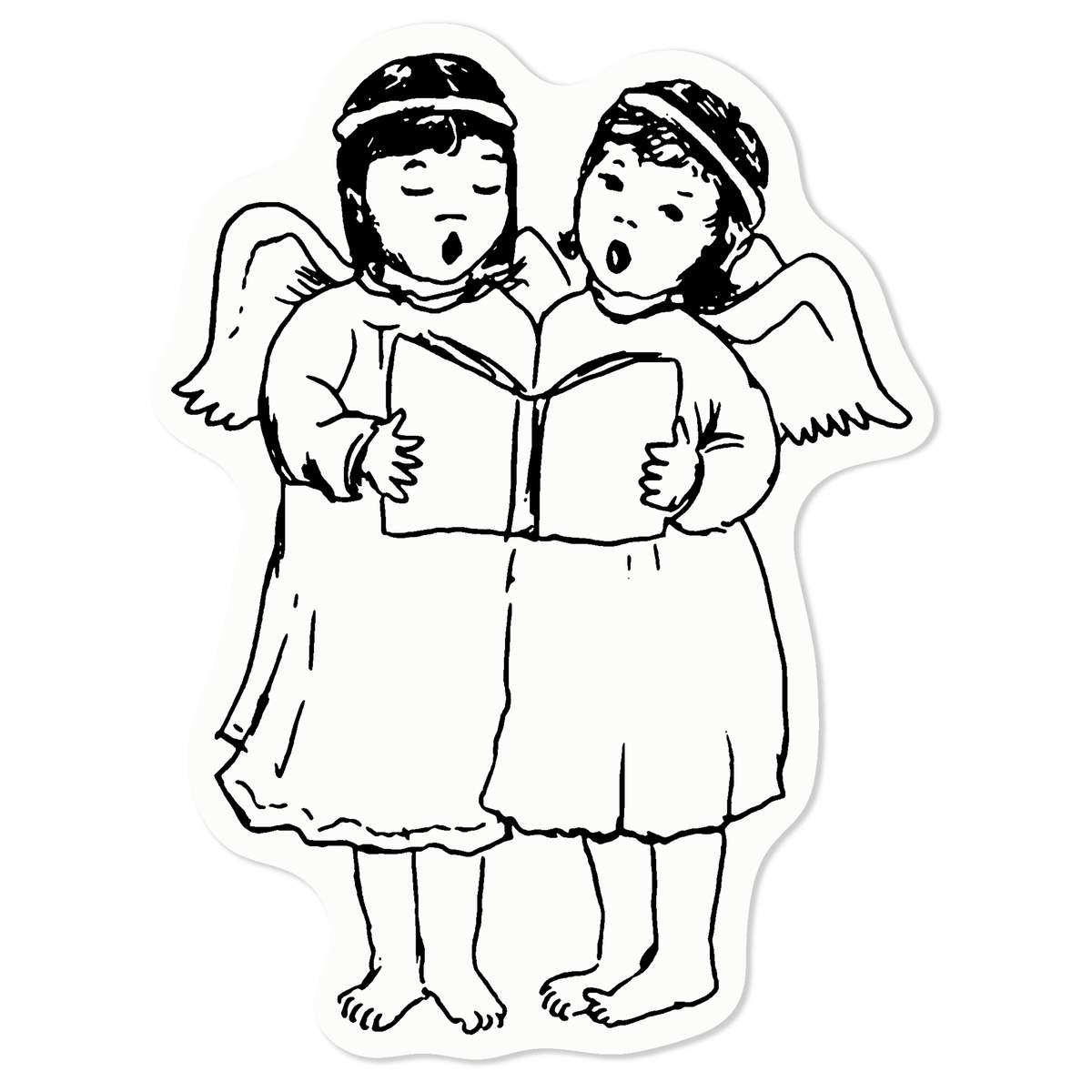 'Singing Angels' Static Window Cling - Black, 10cm - Reusable Removable Static Cling Decal for Mirrors, Glass Doors and Cars (WC00009664)