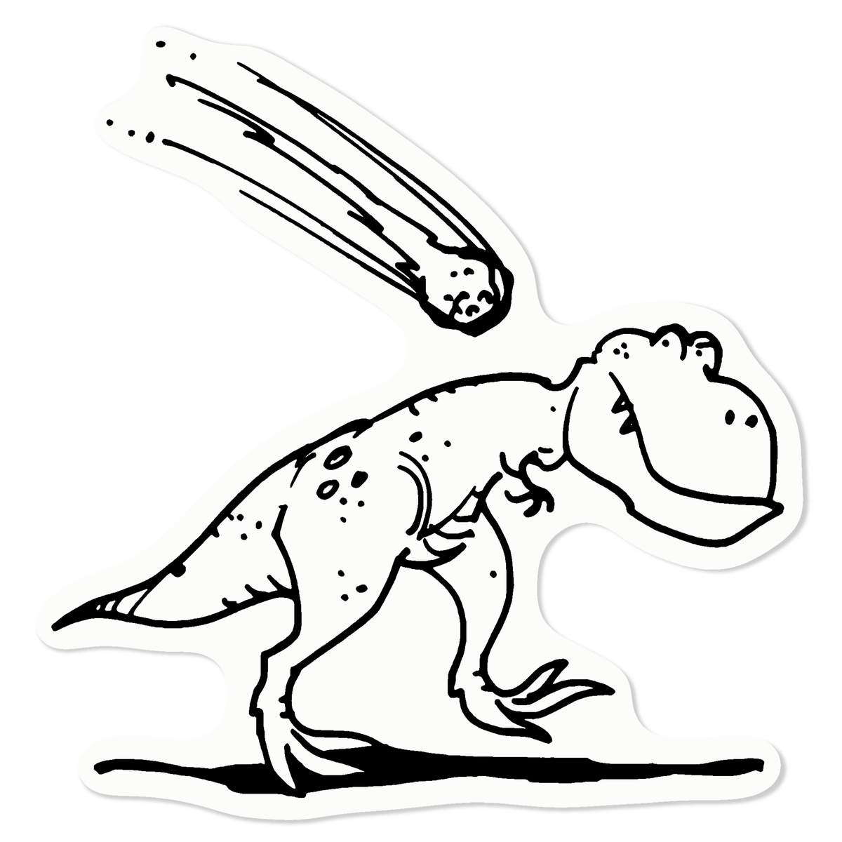 'Dinosaur & Meteorite' Static Window Cling - Black, 10cm - Reusable Removable Static Cling Decal for Mirrors, Glass Doors and Cars (WC00048664)