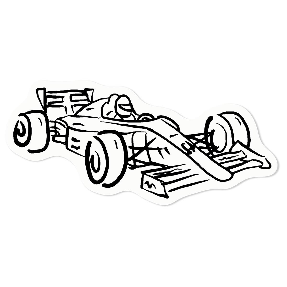 Small 100mm 'Sports Race Car' Clear Static Window Cling Sticker / Decal (Black) (WC00050404)