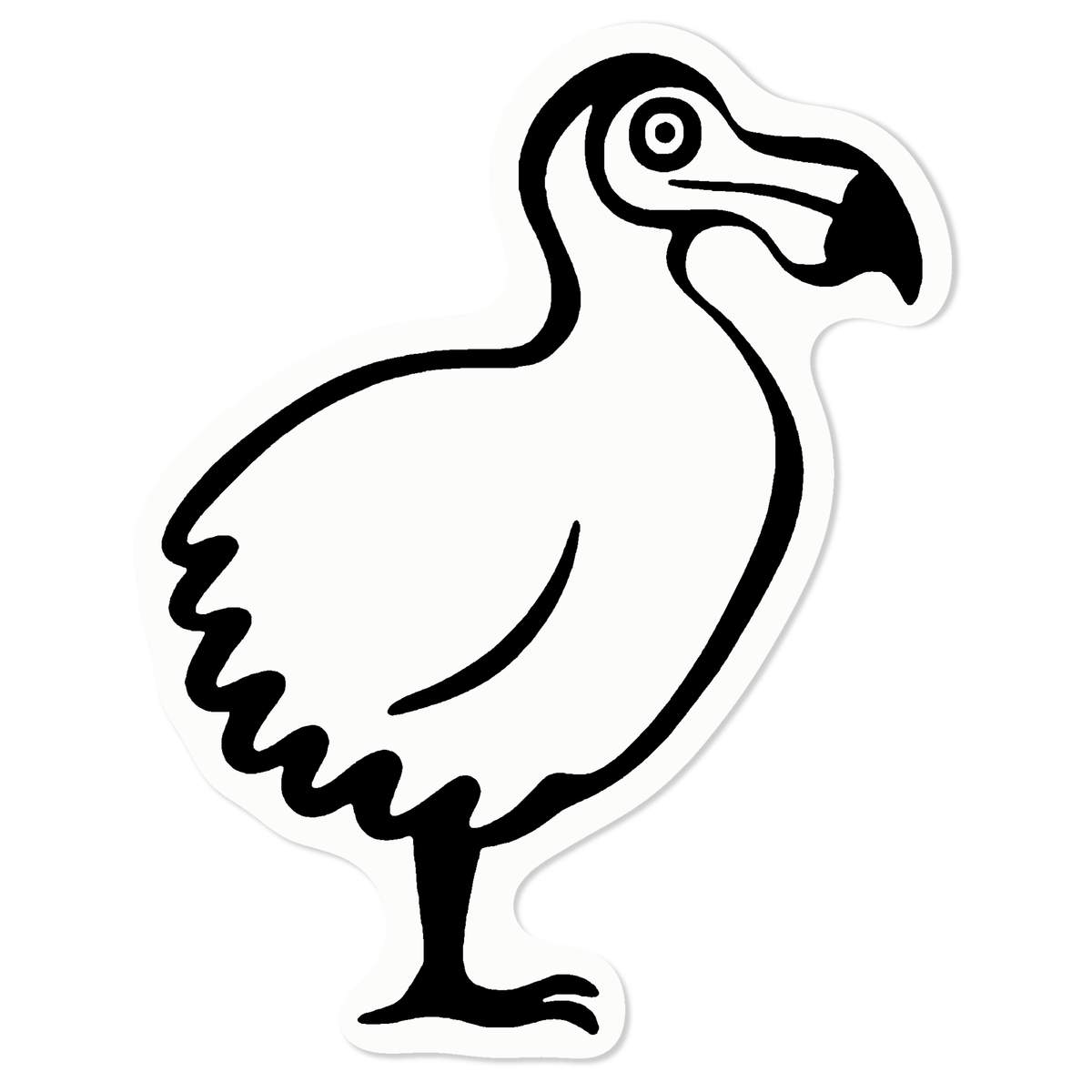 Small 100mm 'Dodo Bird' Clear Static Window Cling Sticker / Decal (Black) (WC00052480)