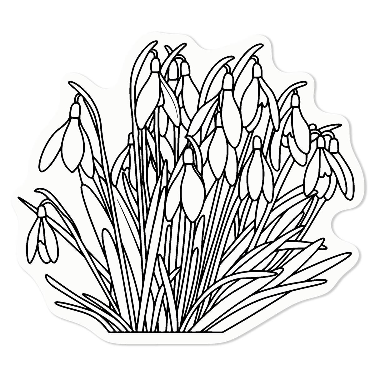 'Snowdrops' Static Window Cling - Black, 10cm - Reusable Removable Static Cling Decal for Mirrors, Glass Doors and Cars (WC00058198)