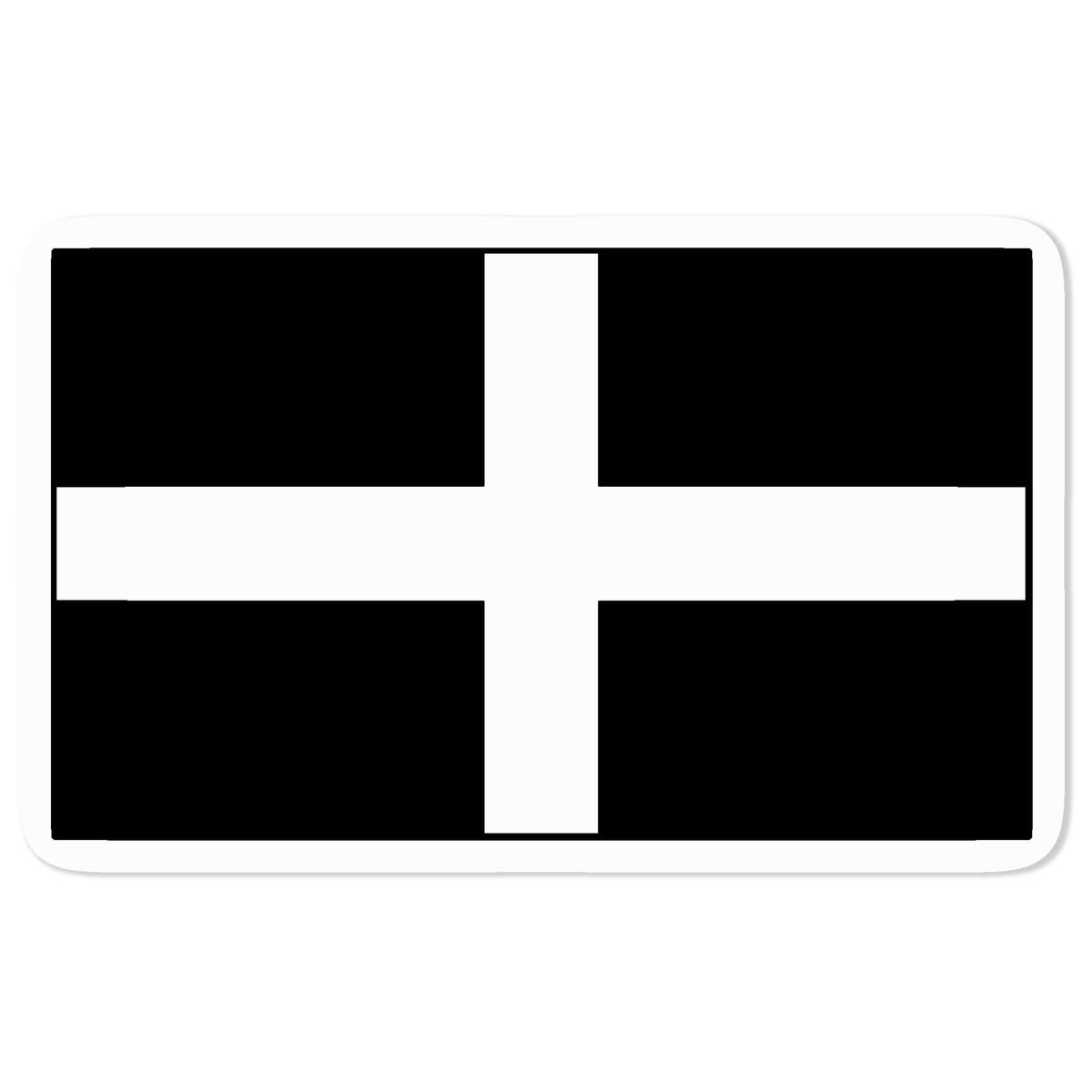 Small 100mm 'Flag Of Cornwall' Clear Static Window Cling Sticker / Decal (Black) (WC00067762)