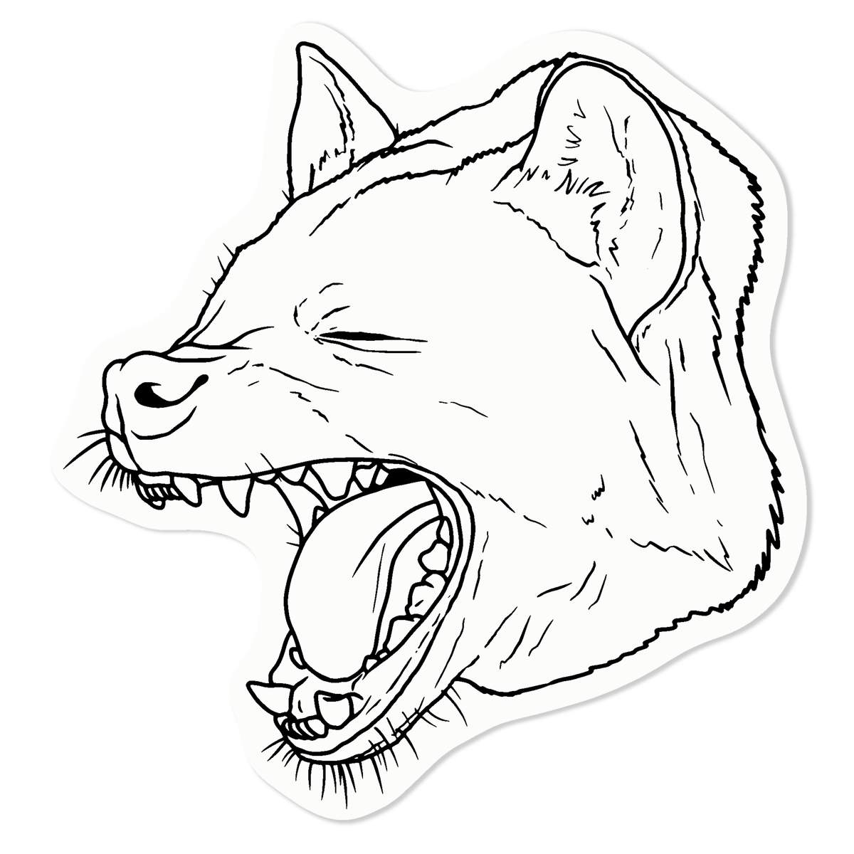 Small 100mm 'Laughing Hyena' Clear Static Window Cling Sticker / Decal (Black) (WC00073414)