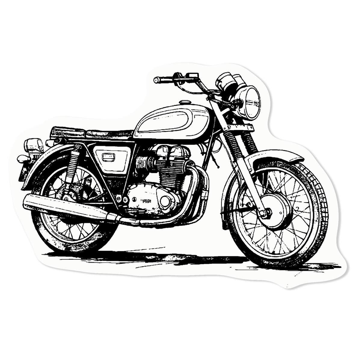 'motorbike' Static Window Cling - Black, 10cm - Reusable Removable Static Cling Decal for Mirrors, Glass Doors and Cars (WC00090009)