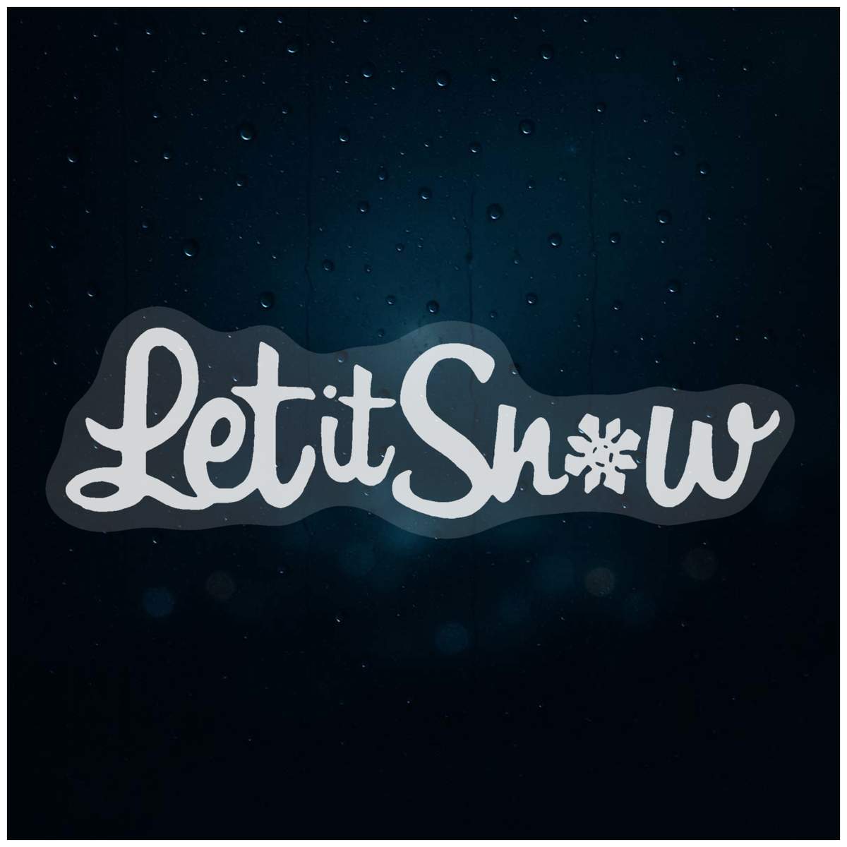 'Let It Snow' Static Window Cling / Decal - Removable Decal for Mirrors, Glass Doors and Cars (WC001298)