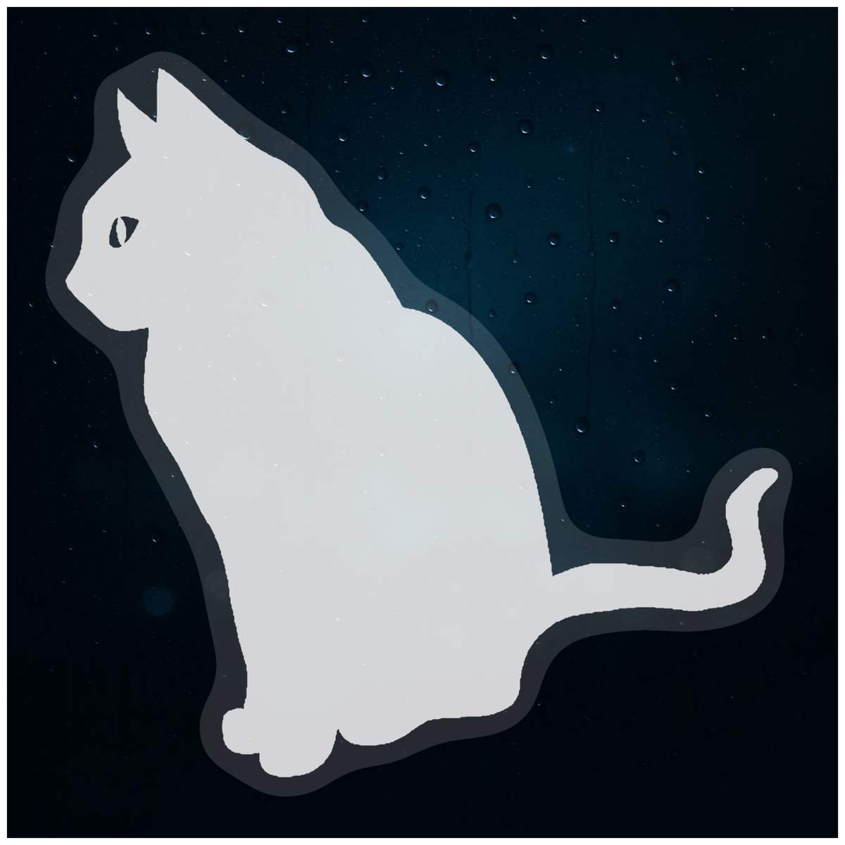 'Cat' Static Window Cling / Decal - Removable Decal for Mirrors, Glass Doors and Cars (WC003554)