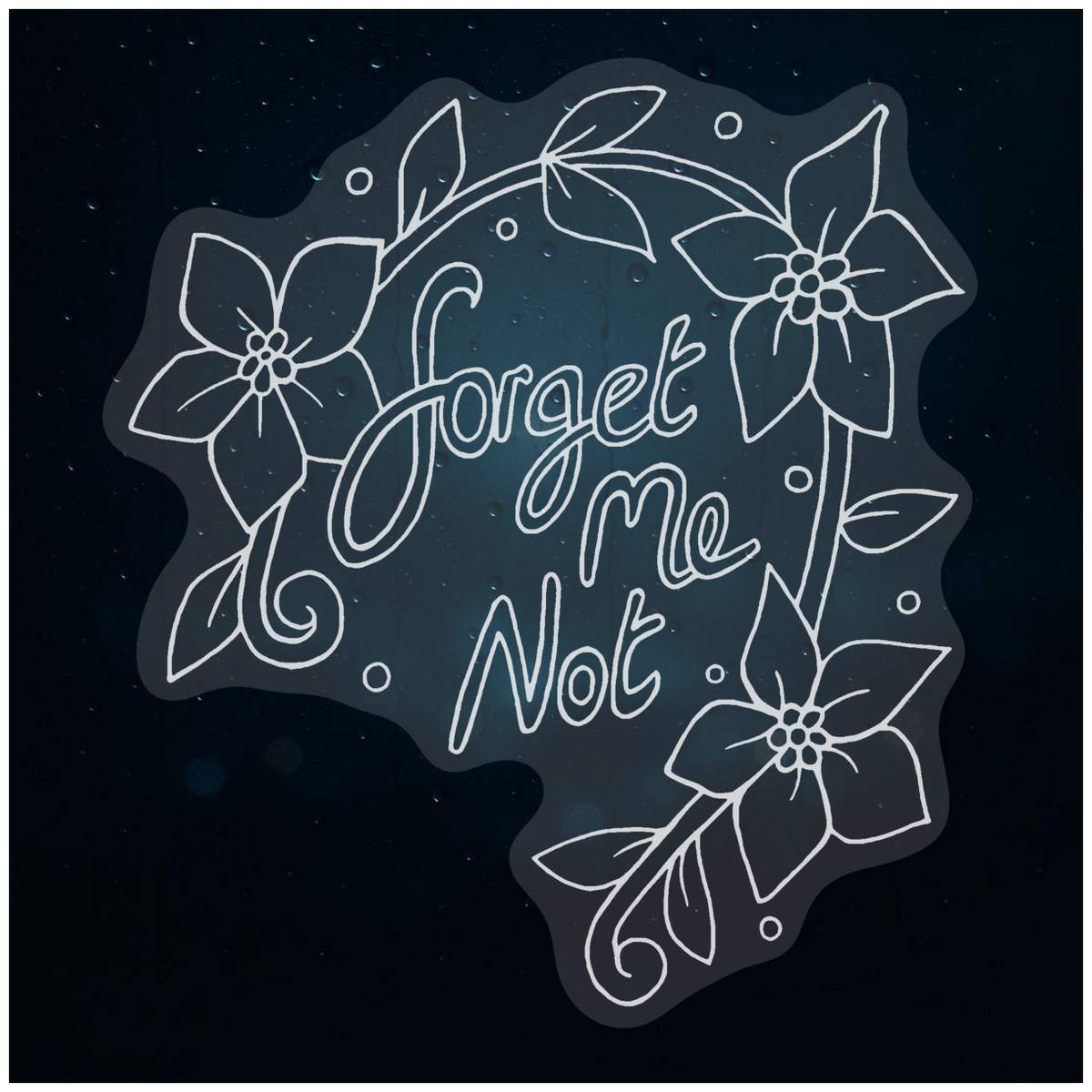 'Forget Me Not' Static Window Clings / Stickers (WC005164)