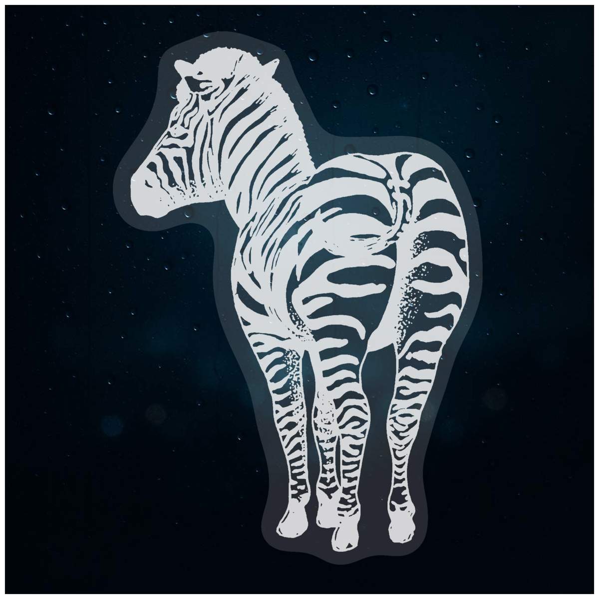 'Zebra' Static Window Clings / Stickers (WC007155)
