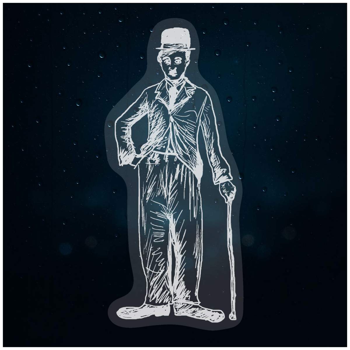 'Charlie Chaplin' Static Window Clings / Stickers (WC009370)