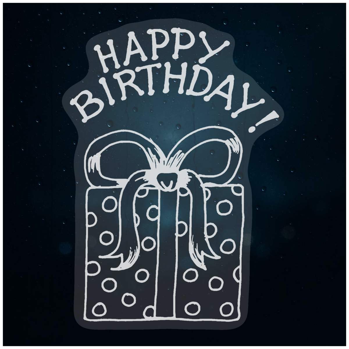 'Happy Birthday Present' Static Window Clings / Stickers (WC010701)