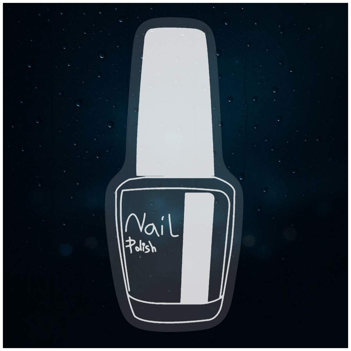 Small 100mm 'Nail Polish' Clear Static Window Cling Sticker / Decal (White) (WC00017095)